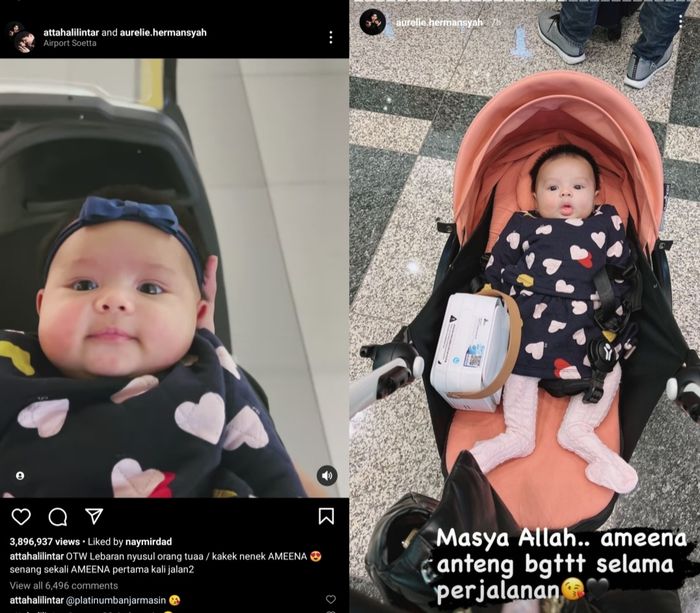 Momen ketika baby Ameena mudik ke Singapura.