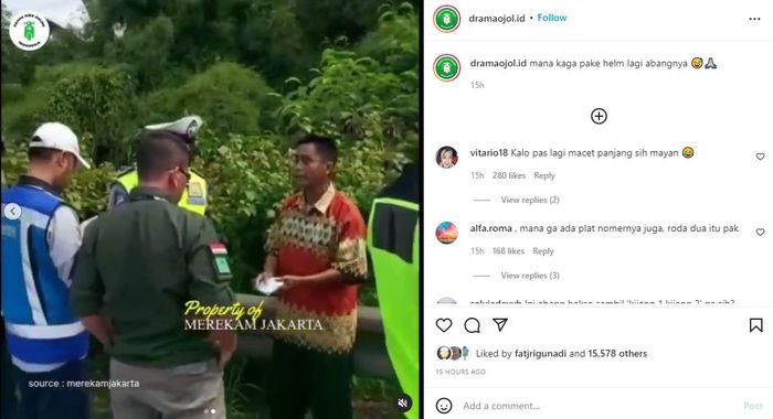 Tukang bakso ini kesasar masuk Tol Jakarta-Tangerang KM 12