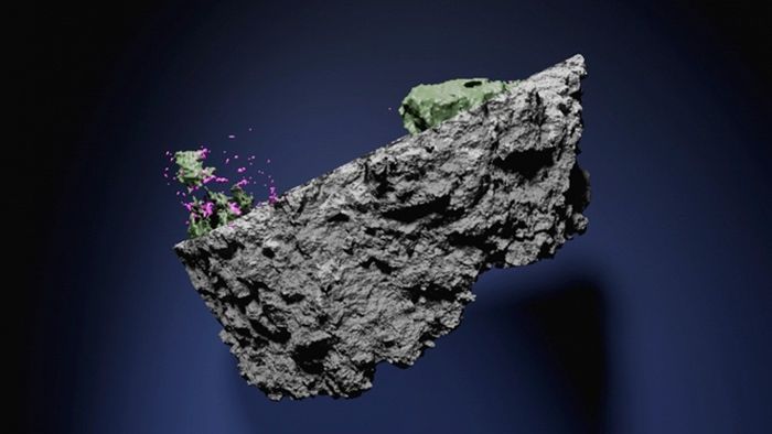Gambar 3D meteorit dari Mars.