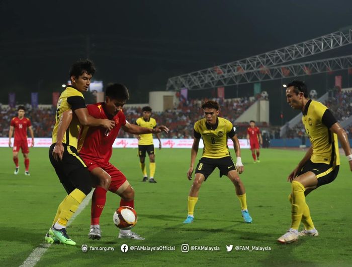 Timnas Malaysia U-23 kalah 0-1 dari Vietnam di laga semifinal SEA Games 2021 (19/5/2022). 