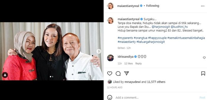 Maia dan kedua orang tuanya 