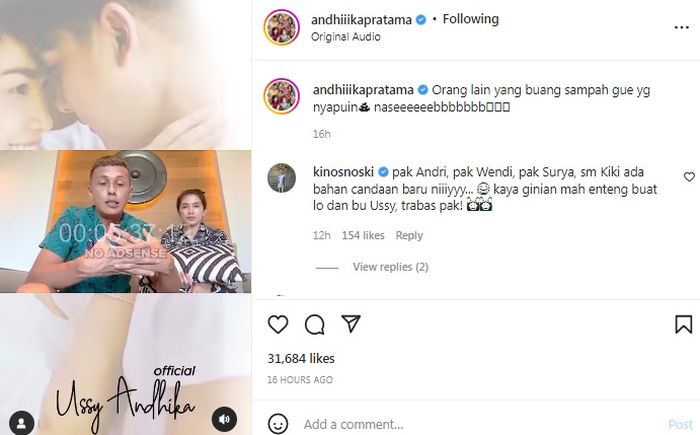 Andhika Pratama beri klarifikasi atas tuduhan jadi sugar daddy Chika 