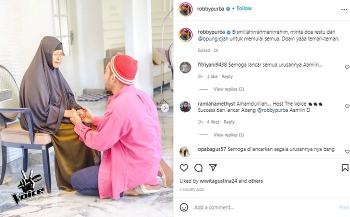 Robby Purba minta doa restu pada ibunya 