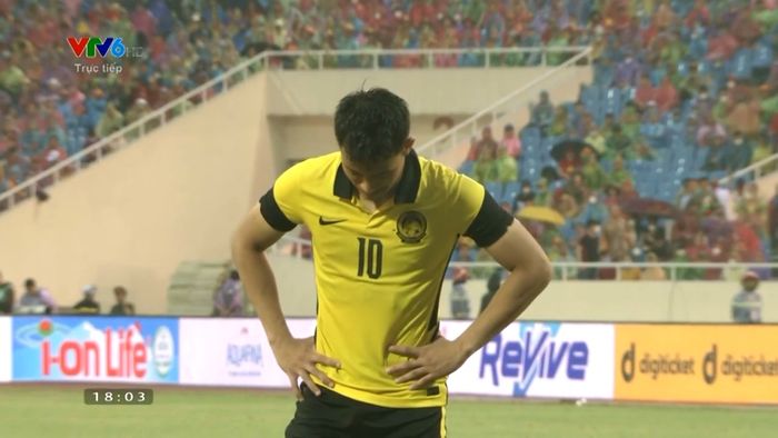 Luqman Hakim Shamsudin pada babak adu penalti Malaysia vs timnas Indonesia U-23 (22/5/2022). 