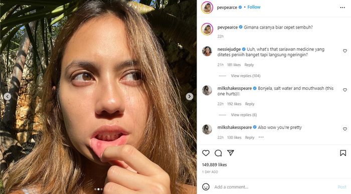 Unggahan terbaru Pevita Pearce. 