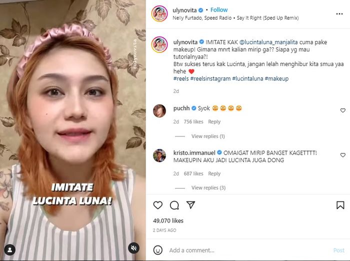 Unggahan Uly Novita. 