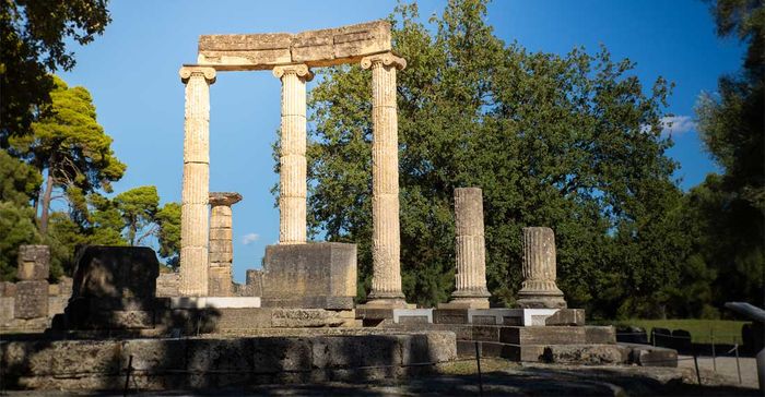 Reruntuhan Romawi di Pulau Chios, Yunani.