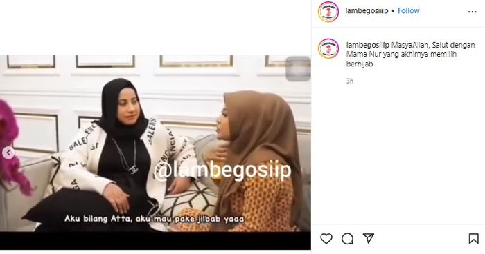 Aurel Hermansyah mengungkapkan bahwa Atta tak memintanya untuk berhijab