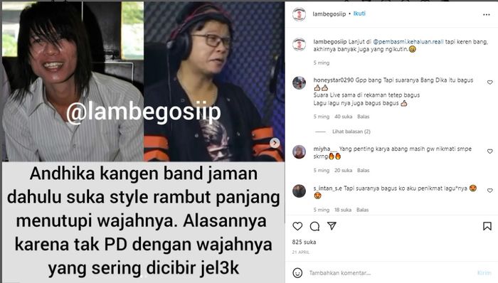 Andika Kangen Band dibully karena penampilannya.