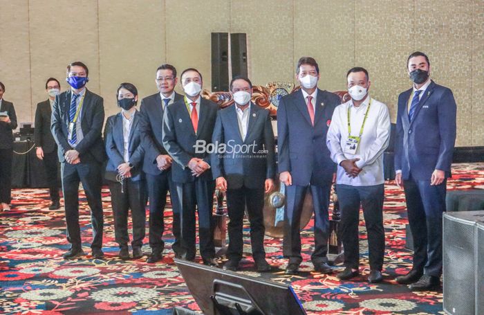 Para petinggi yang hadir dalam acara Kongres PSSI 2022 di Hotel Trans Lexury, Bandung, Jawa Barat, 30 Mei 2022.