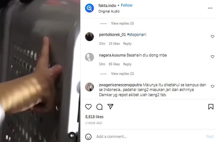 Jari seorang mahasiswi di Yogyakarta terjepit di lubang kursi hingga tak bisa keluar. 