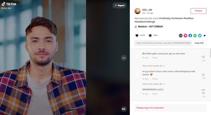 Cuplikan Refal Hady ikuti tren Beatbox Challenge. 