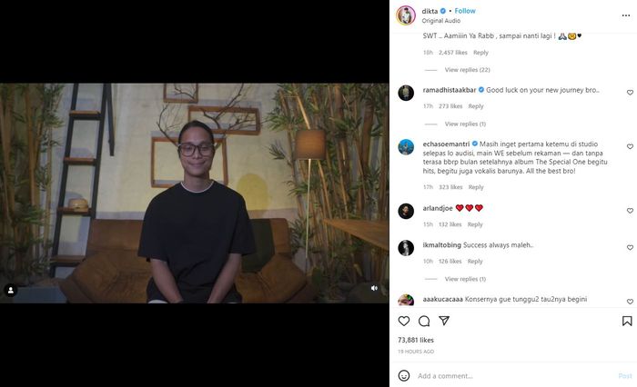 Dikta memutuskan untuk keluar dari grup Yovie Nuno setelah 15 tahun bersama.