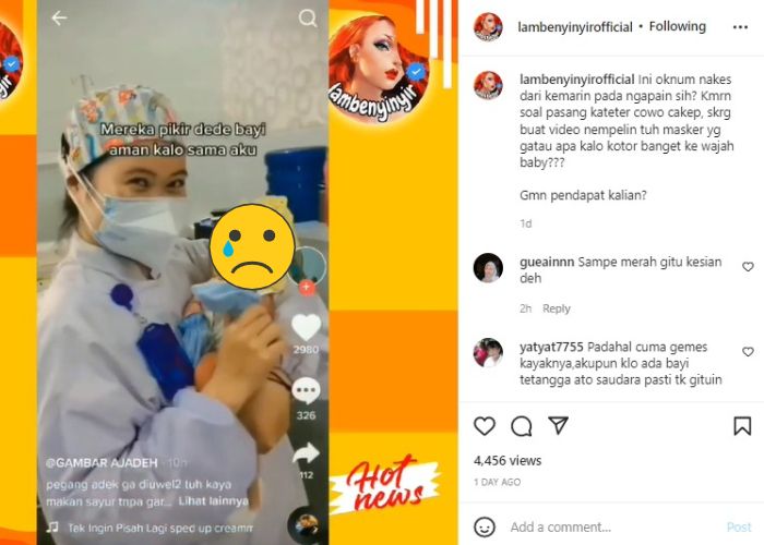 Unggahan video Instagram @lambenyinyirofficial. 