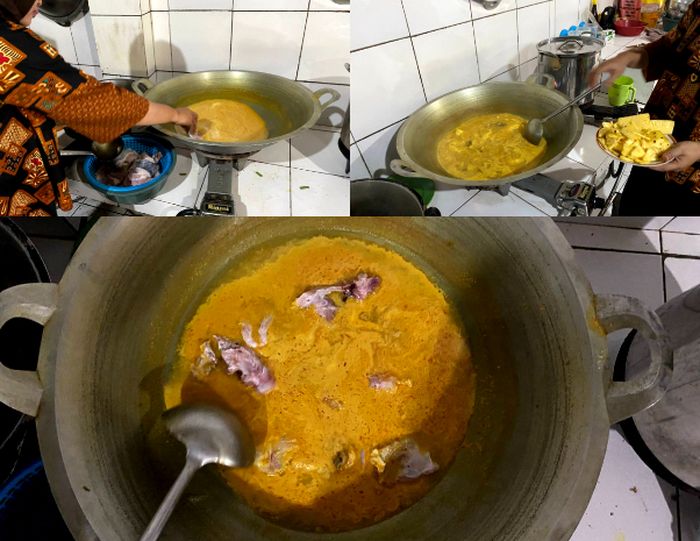 Pembuatan Gangan nanas kuliner khas Belitung, di Rumah Makan Rudi Fakistan Belitung