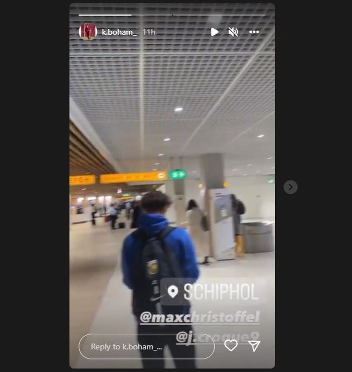 Kai Davy Boham mengunggah keberangkatan bersama Max Christoffel dan Jim Croque (9/6/2022). 