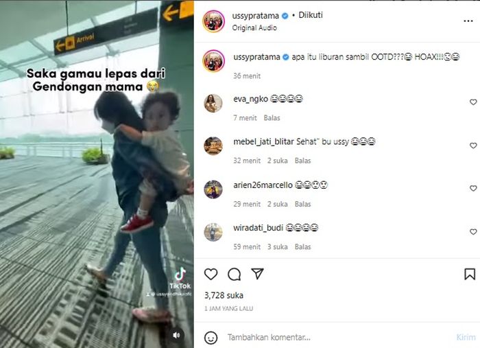 Saka selalu minta digendong Ussy sulistiawaty 