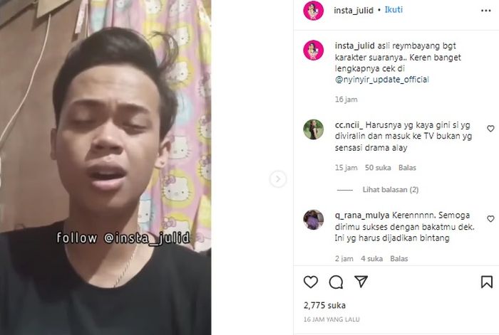 Pria sederhana bersuara merdu banjir pujian netizen