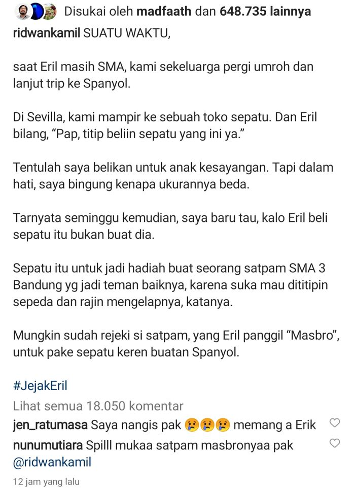 Unggahan Ridwan Kamil