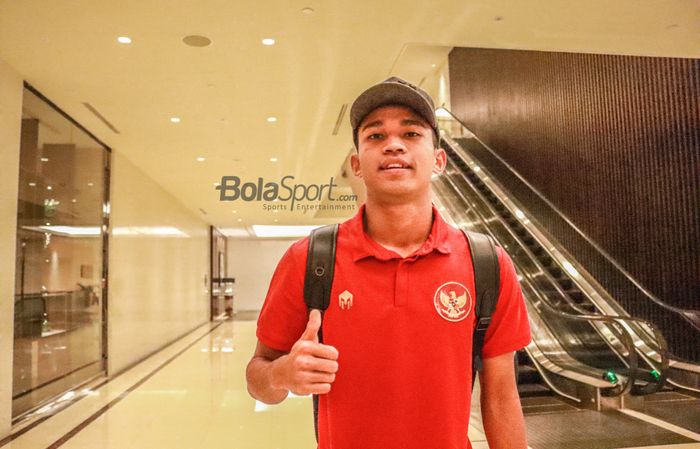 Gelandang timnas Indonesia, Marselino Ferdinan, saat ditemui di Hotel Fairmont, Jakarta, 16 Juni 2022.