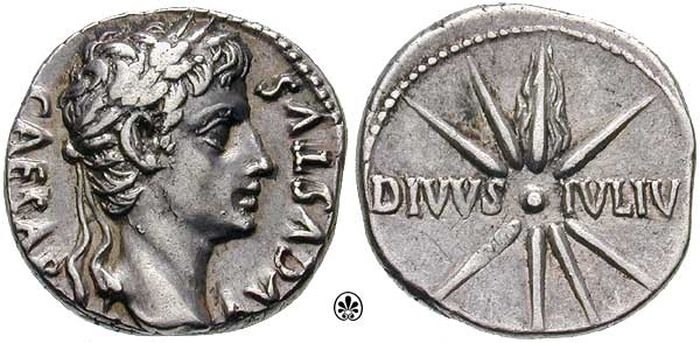 Augustus merayakan komet dan pendewaan Julius Caesar pada koin.