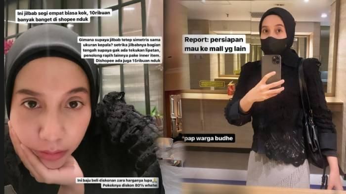 Berbeda dengan Erina Gudono Nadya Arifta gayanya sederhana dan pakai baju diskonan.