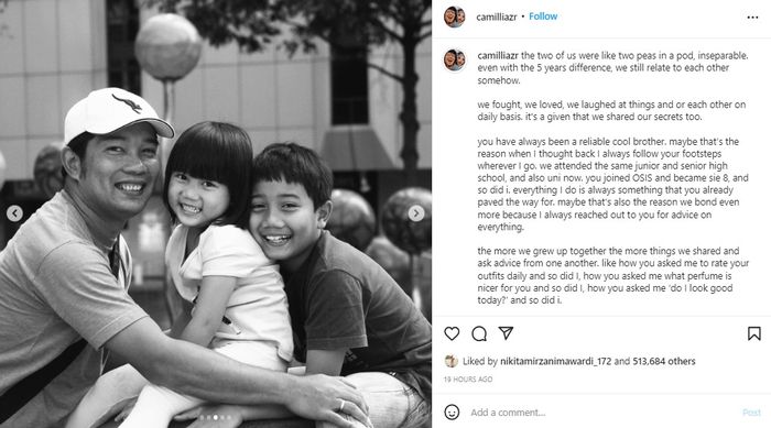 Unggahan Instagram Zara.