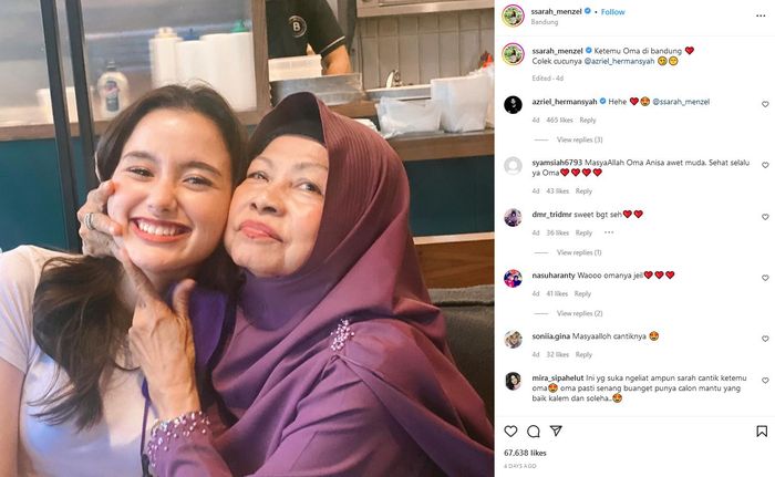 Kedekatan Sarah Menzel dan Oma Azriel