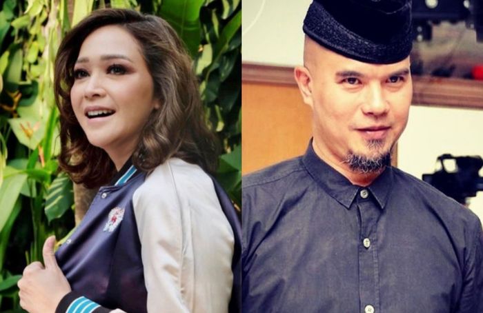 Kolase foto Maia Estianty dan Ahmad Dhani