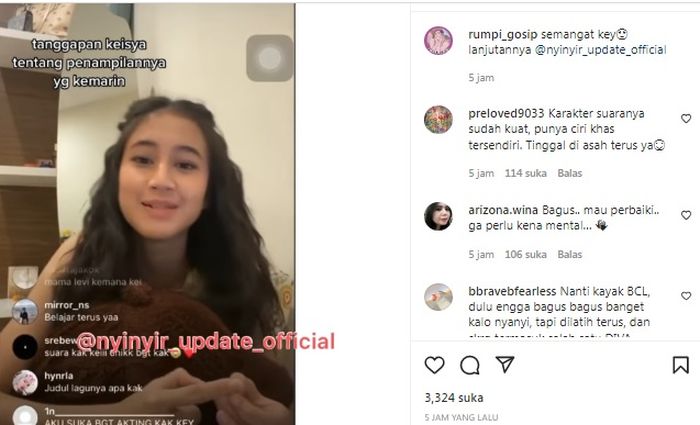 Keisya Levronka gagal nyanyikan nada tinggi, ungkap rasa malunya saat live 