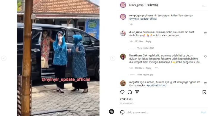 Unggahan Instagram @rumpi_gosip. 