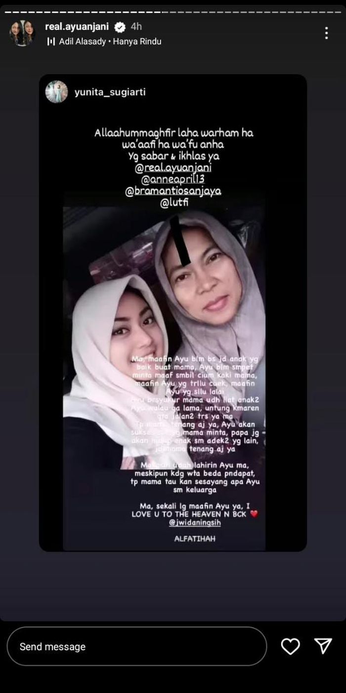 Ibu dan adik Ayu Anjani tenggelam. 
