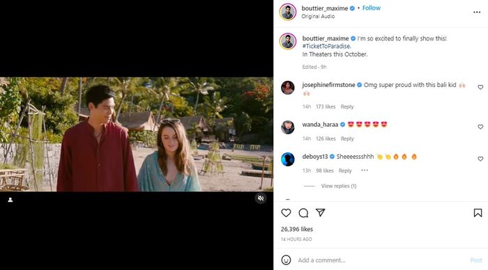 Unggahan Instagram Maxime Bouttier.