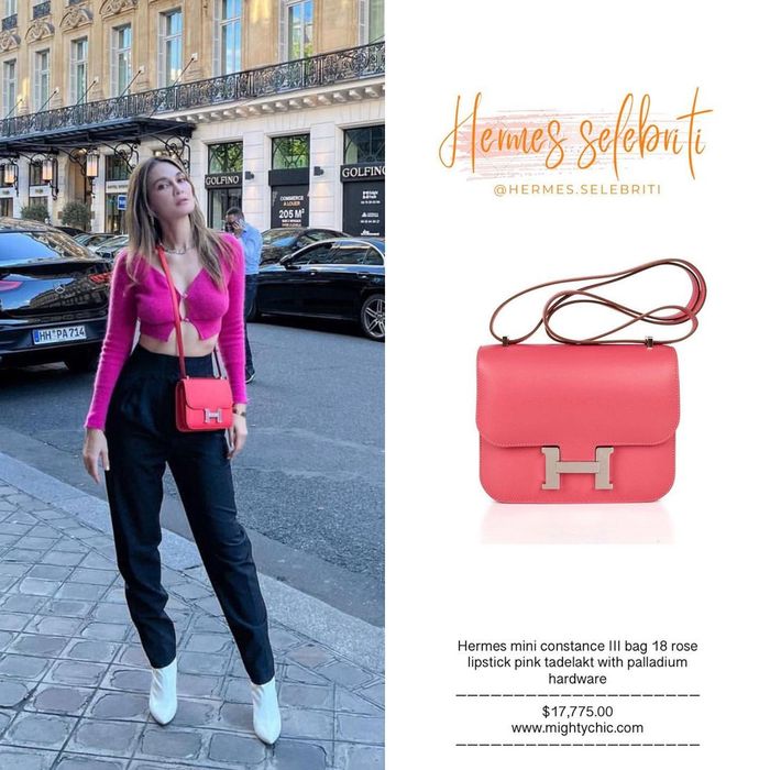 Tas Hermes Constance yang dikenakan Luna Maya saat di Perancis.