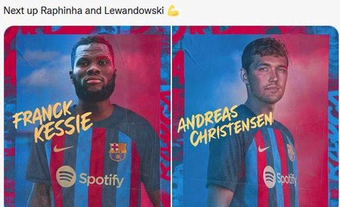 Dua pemain Barcelona, Franck Kessie (kiri) dan Andreas Christensen (kanan), masuk dalam daftar jual musim panas 2023.