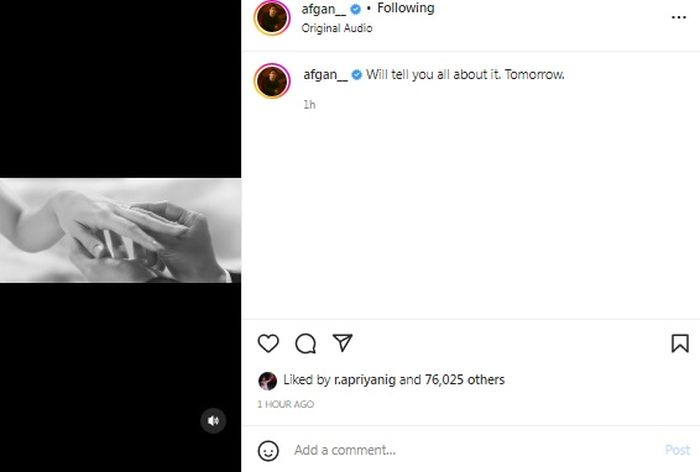 Afgan bikin heboh gegara unggah video pernikahan.