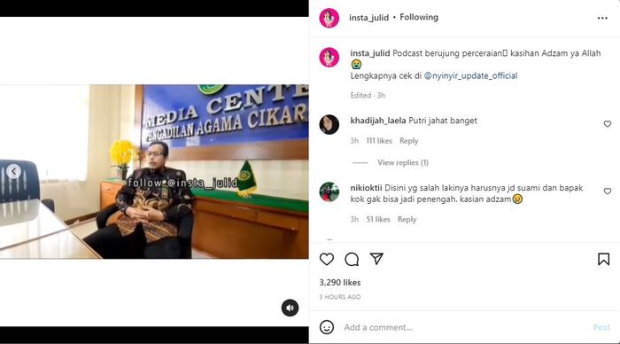 Panitera Pengadilan Agama Cikarang benarkan Nathalie Holscher gugat cerai Sule 