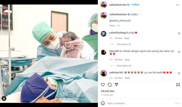 Unggahan Instagram terbaru Nathalie Holscher