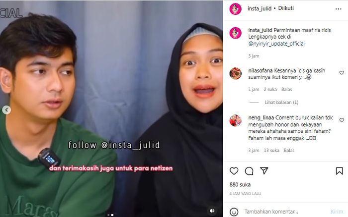 Ria Ricis dan Teuku Ryan minta maaf 