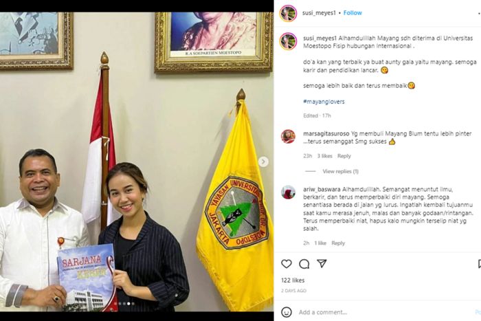 Unggahan Instagam @susi_meyes1. 