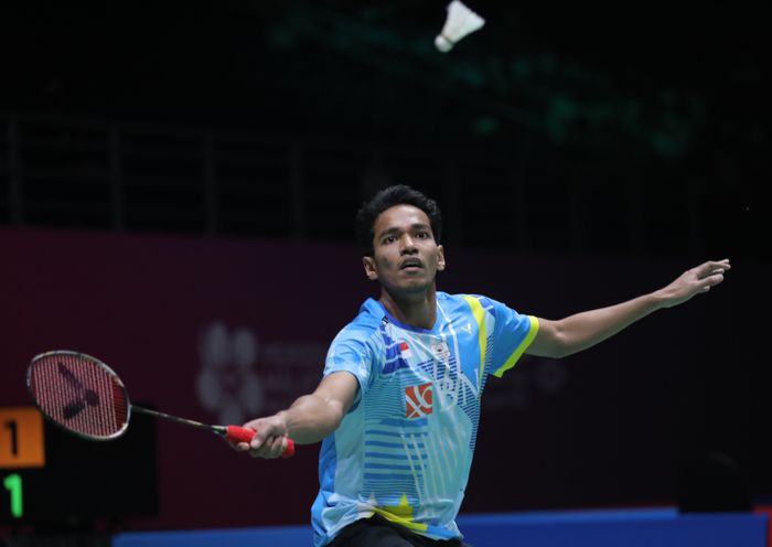 Pebulu tangkis tunggal putra Indonesia, Chico Aura Dwi Wardoyo, pada semifinal Malaysia Masters 2022 di Axiata Arena, Kuala Lumpur, Sabtu (8/7/2022).