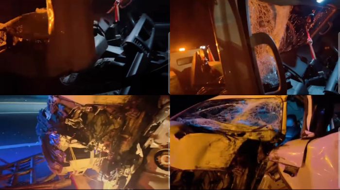 Penampakan mobil Charly Van Houten yang mengalami kecelakaan.