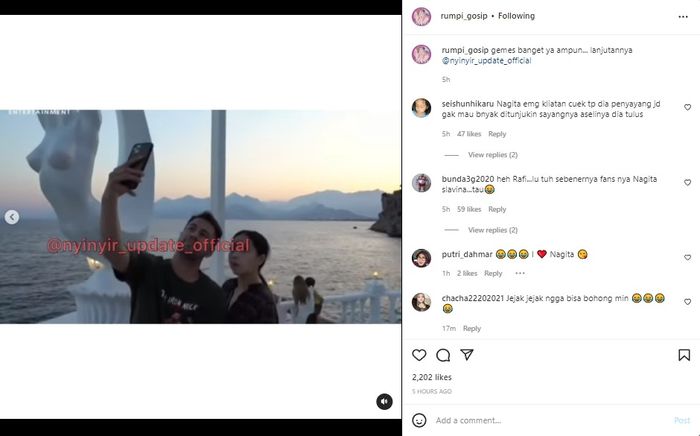 Unggahan Instagram @rumpi_gosip. 