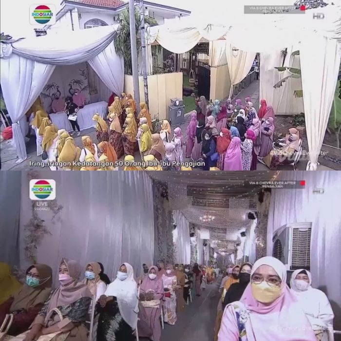 Suasana di kediaman rumah Via Vallen menjelang acara pengajian dan tasyakuran.