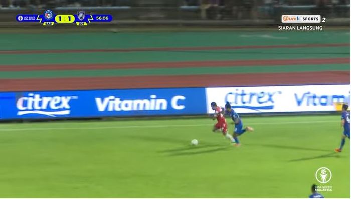 Saddil Ramdani tampil 90 menit saat Sabah FC melawan Johor Darul Takzim, Jumat (15/7/2022).