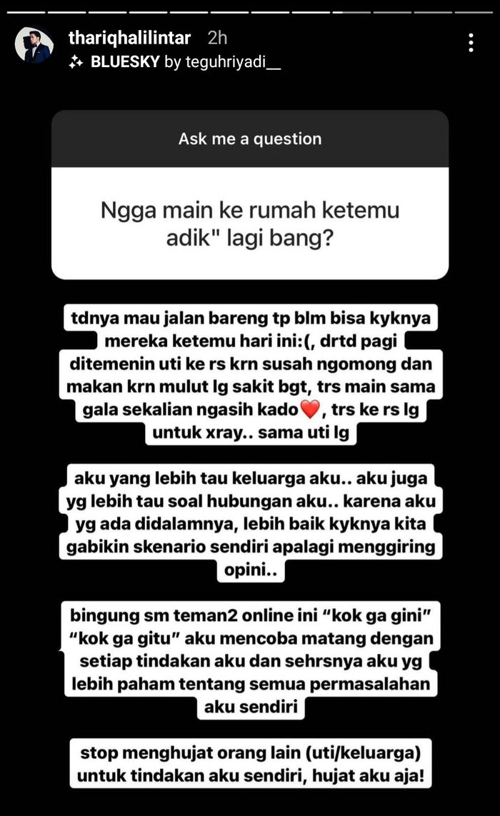 Thariq Halilintar jelaskan alasannya jarang habiskan waktu bersama Gen Halilintar yang kerap dikaitkan dengan Fuji.