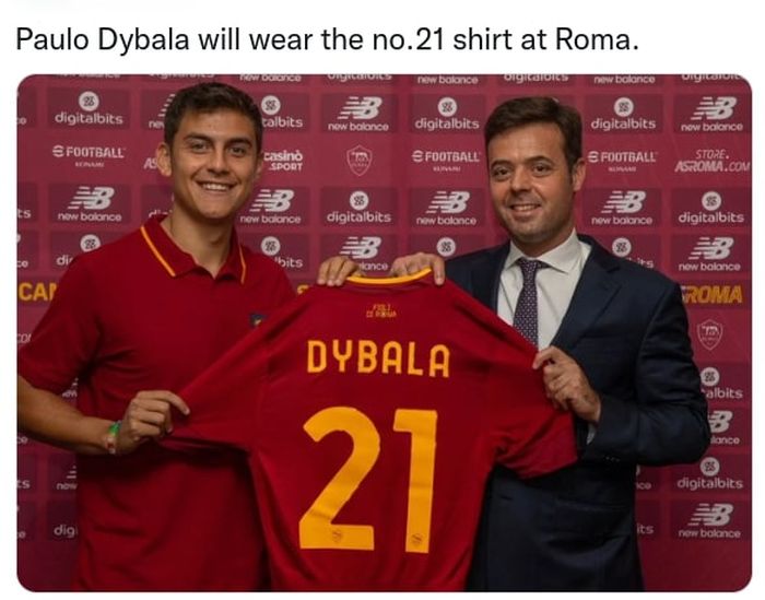 Paulo Dybala resmi menjadi pemain AS Roma dengan kontrak tiga tahun hingga Juni 2025.