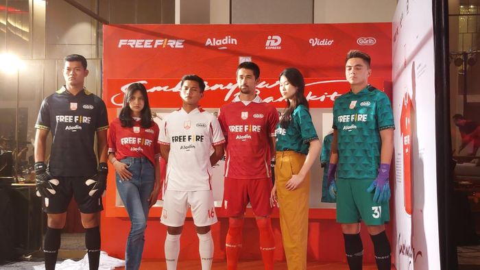 Pemain Persis Solo dalam acara lauching jersey untuk Liga 1 2022-2023, Kamis (21/7/2022)