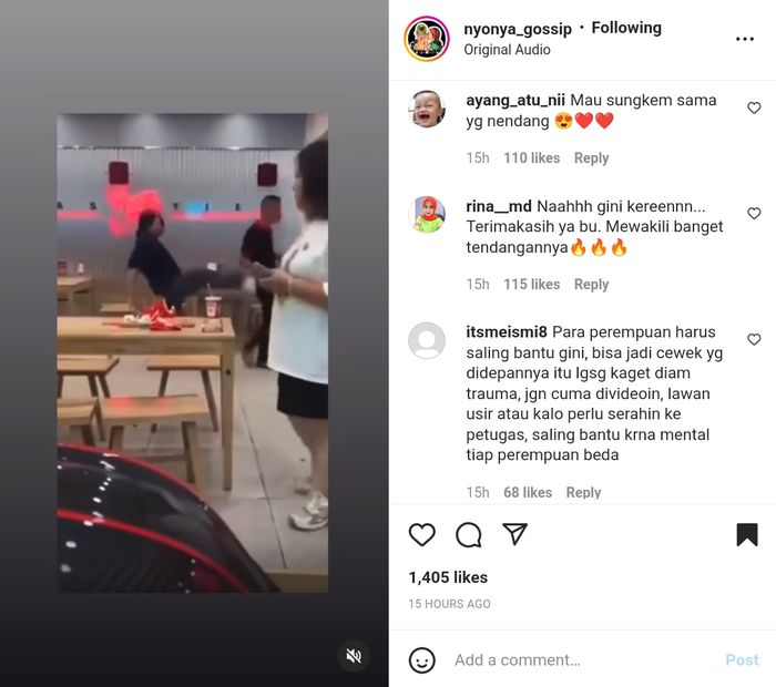 Pamer area intim di restoran, pria ini auto ditendang oleg seorang wanita.