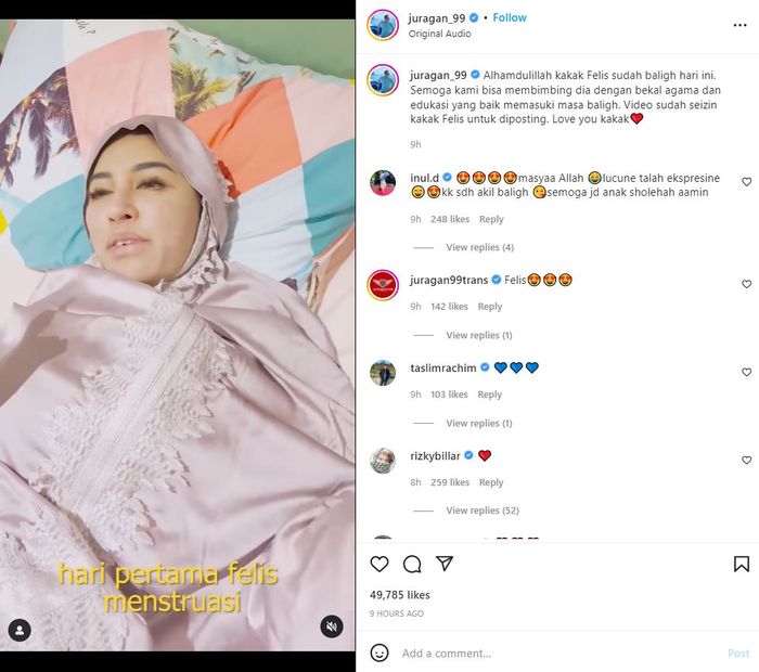 Unggahan Juragan 99 usai Shandy Purnamasari umumkan kabar perpisahan.